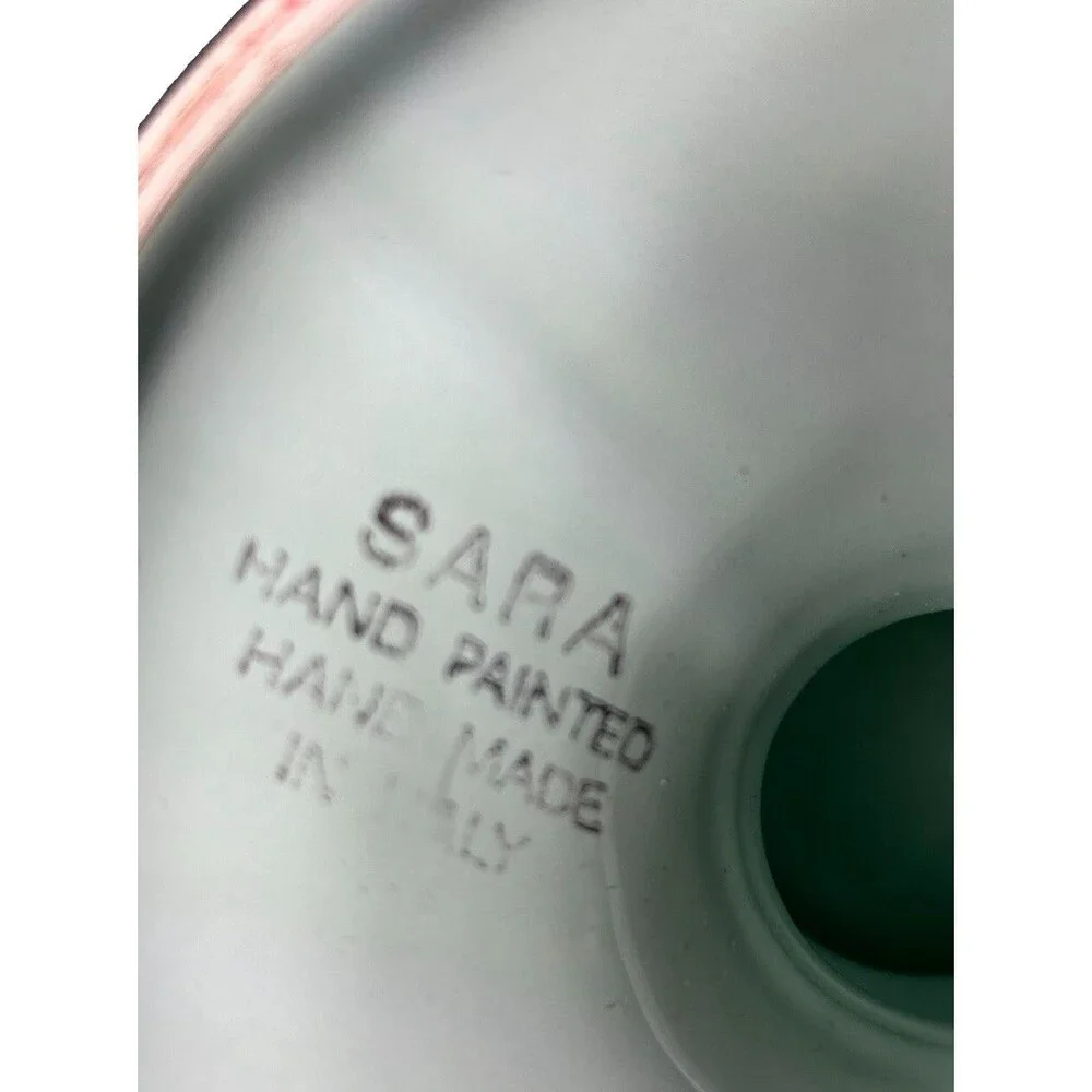 Ceramics Hand painted By Sara Made In Italy Cake Plate Pedestal Dessert Plate